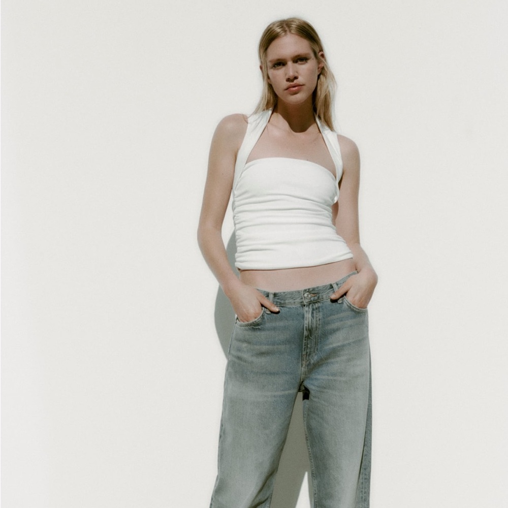 Zara white draped top